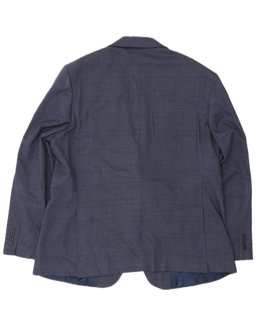 Marks & Spencer Mens 2 Button Blazer Jacket UK 48 2XL Blue Houndstooth