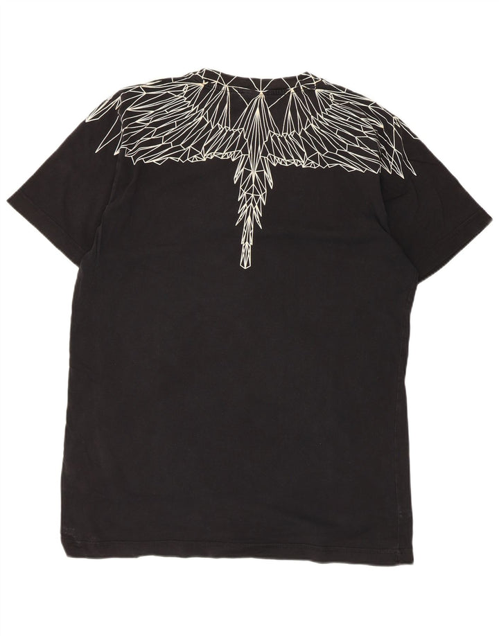 Marcelo Burlon Mens Graphic T-Shirt Top Medium Black Cotton