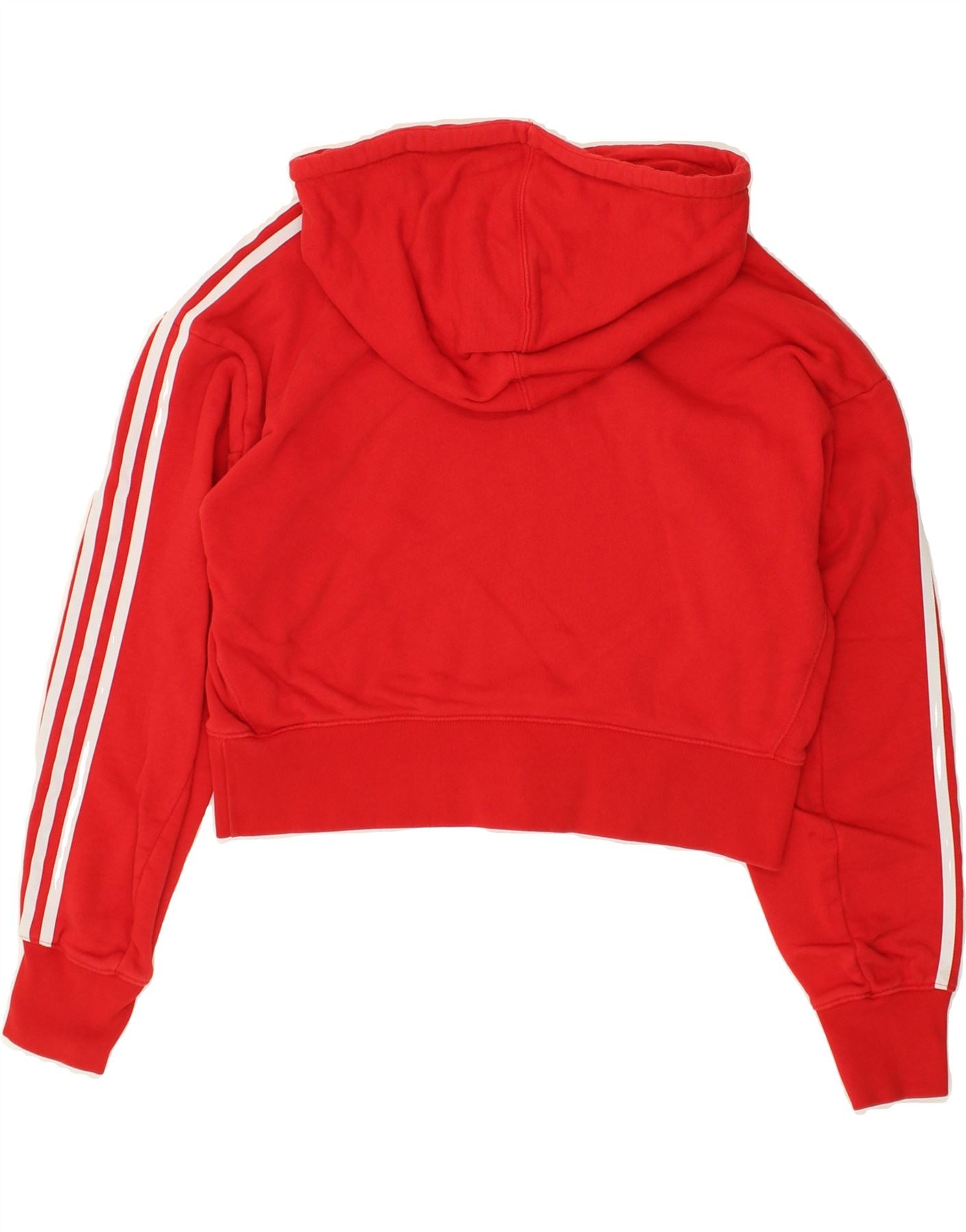 Adidas red discount cropped hoodie