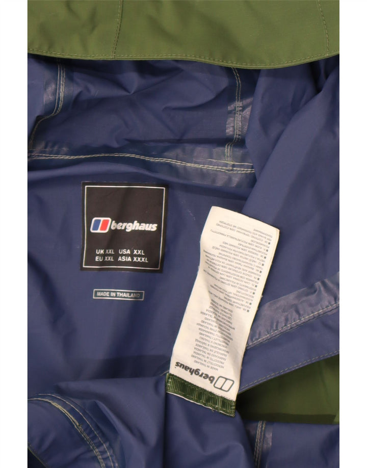 Berghaus Mens Hooded Rain Jacket UK 44 2XL Green Polyamide
