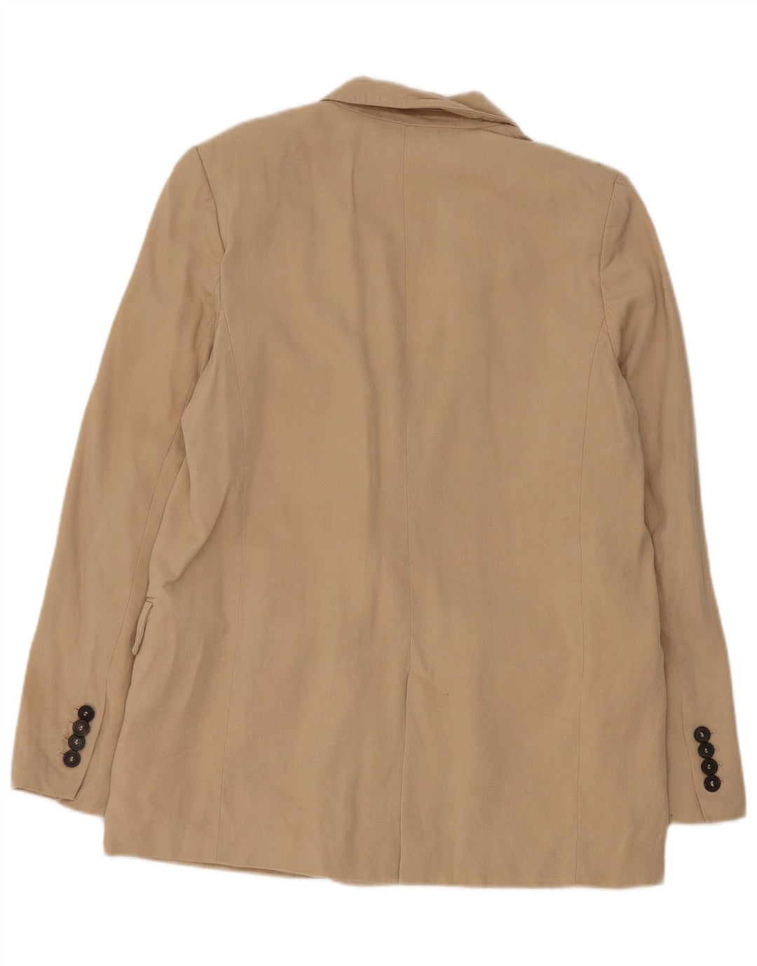 Zara Womens 1 Button Blazer Jacket UK 6 XS Beige Lyocell