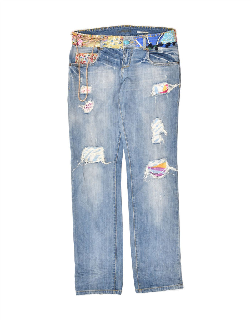 DESIGUAL Womens Distressed Straight Jeans EU 38 Medium W32 L33  Blue | Vintage Desigual | Thrift | Second-Hand Desigual | Used Clothing | Messina Hembry 