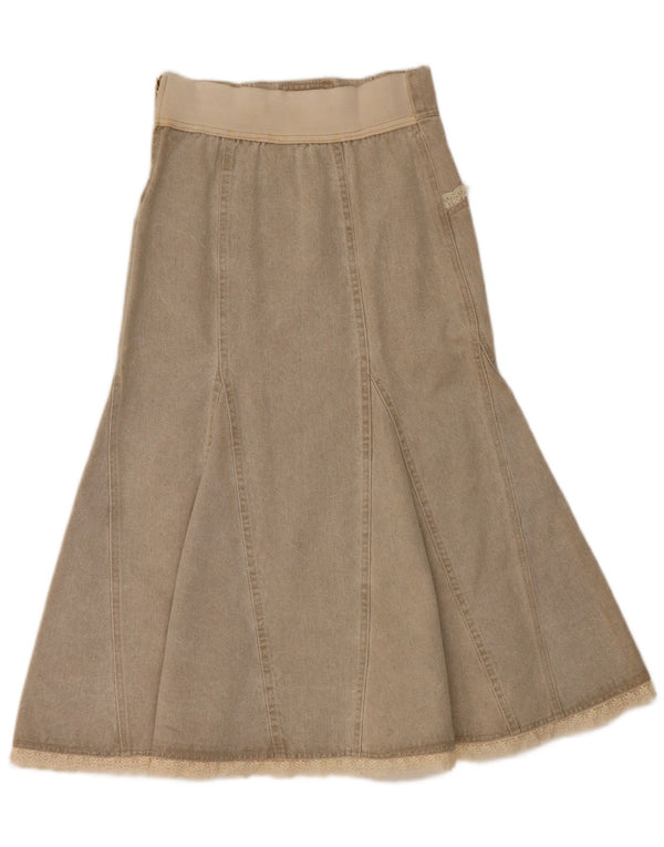 Laura Biagiotti Girls Denim Trumpet Skirt 12-13 Years W26 Green Cotton