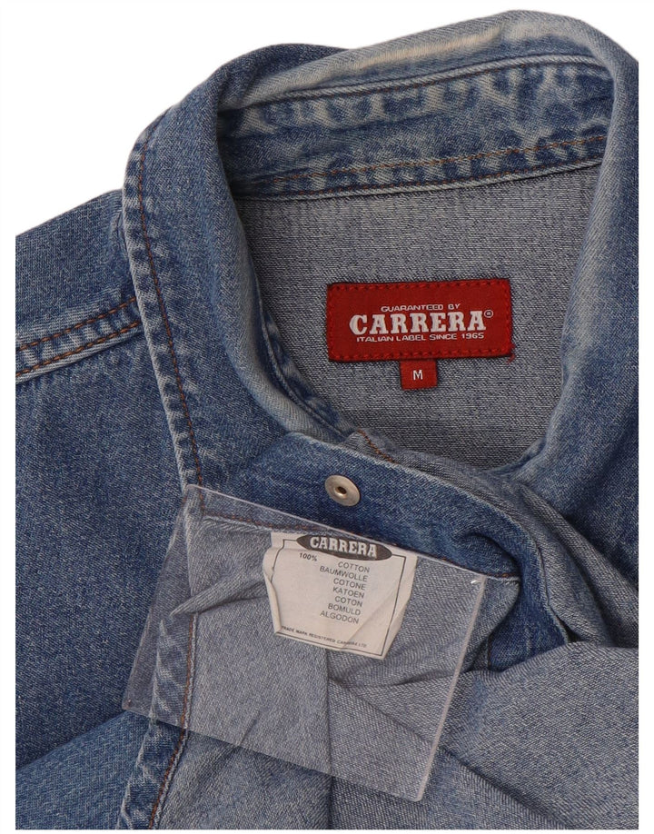 CARRERA Mens Denim Shirt Medium Blue Cotton