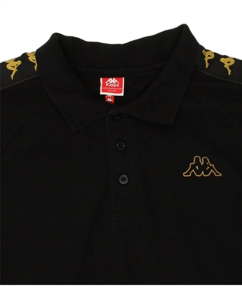 KAPPA Mens Graphic Polo Shirt Large Black Cotton | Vintage Kappa | Thrift | Second-Hand Kappa | Used Clothing | Messina Hembry 