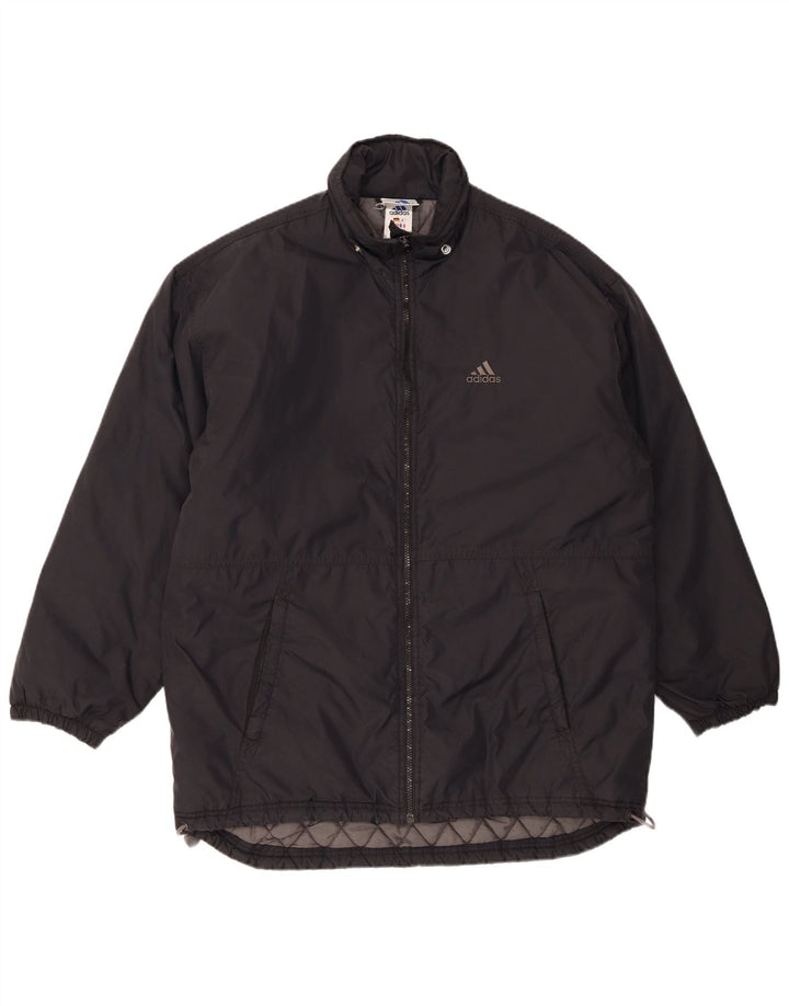 Adidas Mens Graphic Windbreaker Coat UK 38/40 Medium Black Polyamide