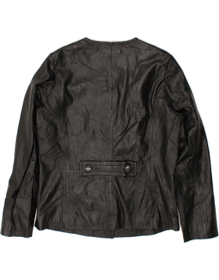 VINTAGE Womens Leather Jacket UK 10 Small Black Leather | Vintage Vintage | Thrift | Second-Hand Vintage | Used Clothing | Messina Hembry 
