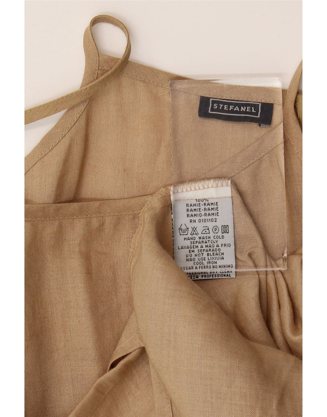 STEFANEL Womens Sundress UK 8 Small Beige Ramie