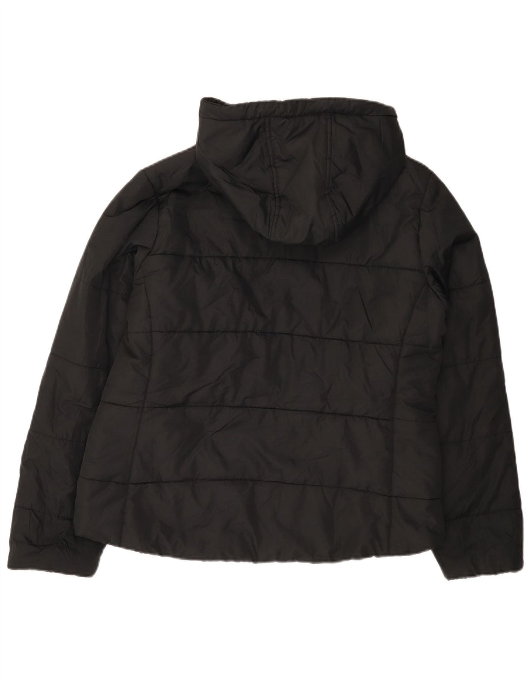 Fila Womens Hooded Padded Jacket UK 12 Medium Black Polyester