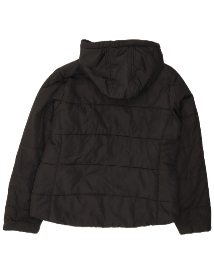 Fila Womens Hooded Padded Jacket UK 12 Medium Black Polyester