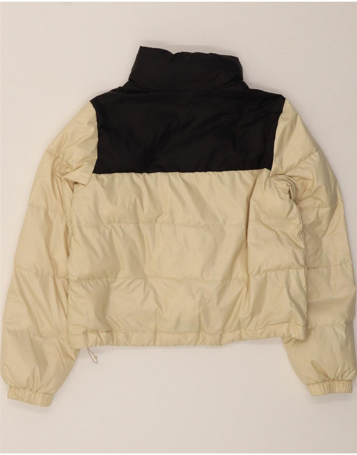 LEVI'S Womens Oversized Padded Jacket UK 6 XS Off White Colourblock Vintage Levi's and Second-Hand Levi's from Messina Hembry 