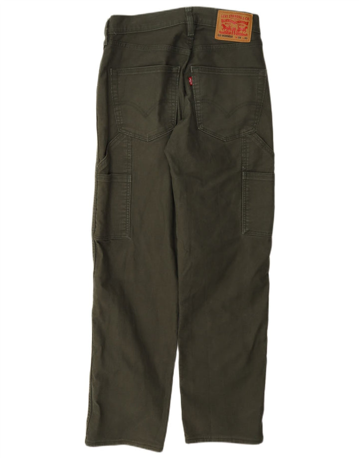 Levi's Mens 565 Straight Cargo Trousers W28 L30 Khaki Cotton