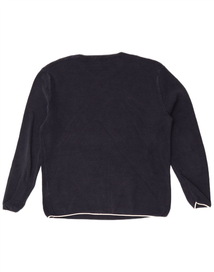 Zara Mens Top Long Sleeve XL Navy Blue Cotton