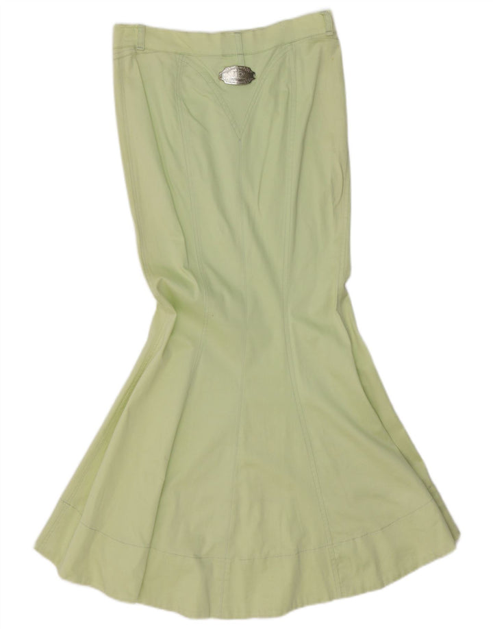 Roccobarocco Womens Mermaid Skirt IT 42 Medium W28 Green Cotton
