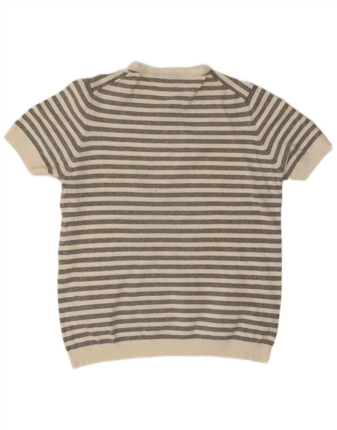 Zara Mens Polo Shirt Large Grey Striped