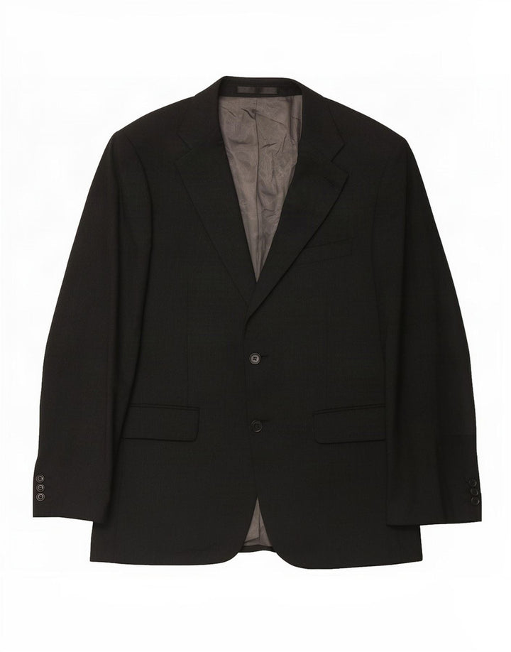 Marks & Spencer Mens 2 Button Blazer Jacket UK 38 Medium Black New Wool