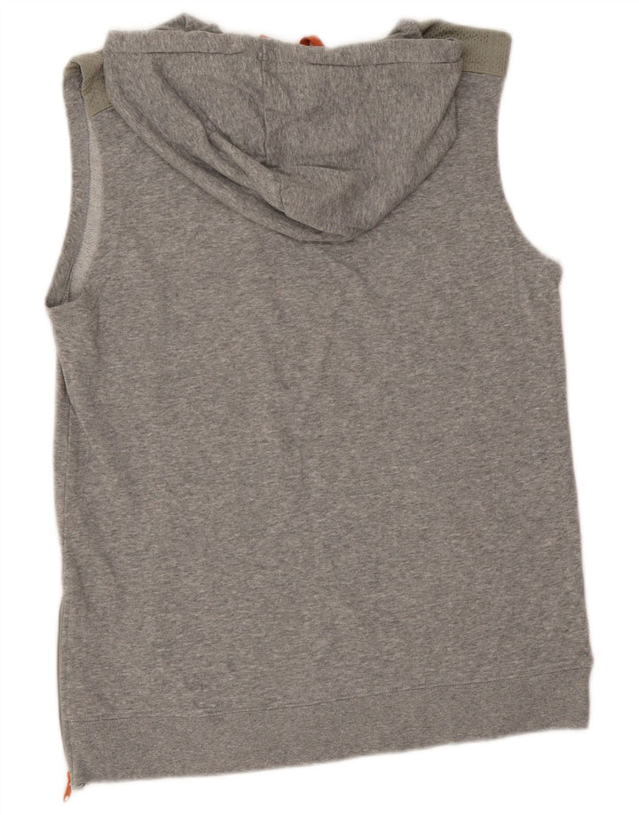 Starter Mens Sleeveless Hoodie Jumper Medium Grey Cotton
