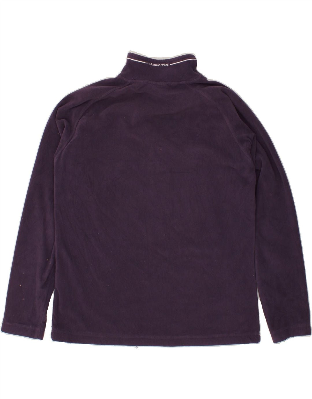 CRAGHOPPERS Womens Zip Neck Fleece Jumper UK 12 Medium  Purple Polyester Vintage CRAGHOPPERS and Second-Hand CRAGHOPPERS from Messina Hembry 