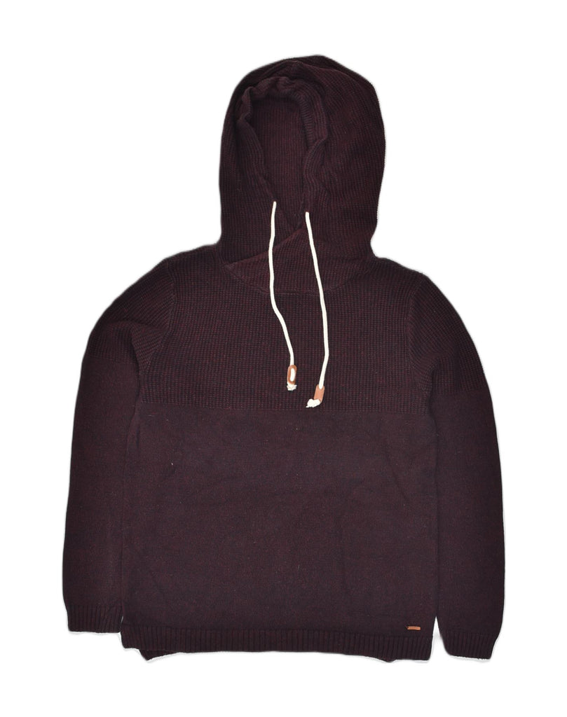 JACK & JONES Mens Hooded Jumper Sweater Medium Burgundy Cotton | Vintage Jack & Jones | Thrift | Second-Hand Jack & Jones | Used Clothing | Messina Hembry 