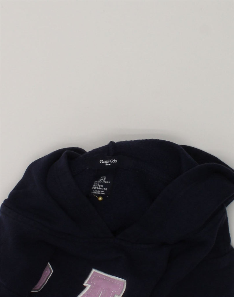 GAP Boys Graphic Hoodie Jumper 10-11 Years Large Navy Blue Cotton | Vintage Gap | Thrift | Second-Hand Gap | Used Clothing | Messina Hembry 