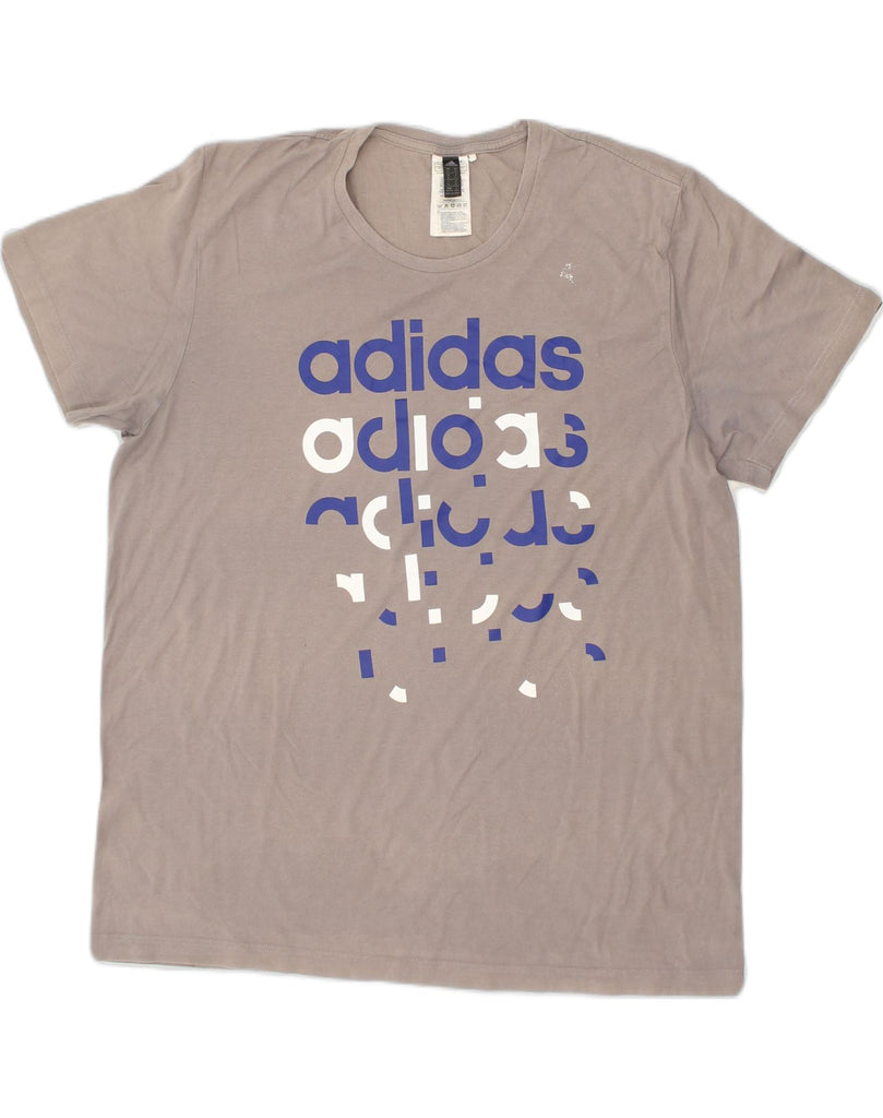 ADIDAS Mens Graphic T-Shirt Top XL Grey Cotton | Vintage Adidas | Thrift | Second-Hand Adidas | Used Clothing | Messina Hembry 