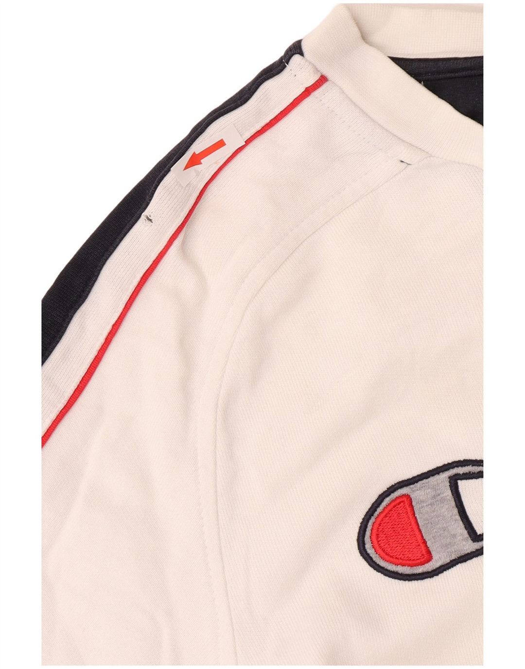 Champion Mens Graphic Sweatshirt Jumper Medium White Colourblock