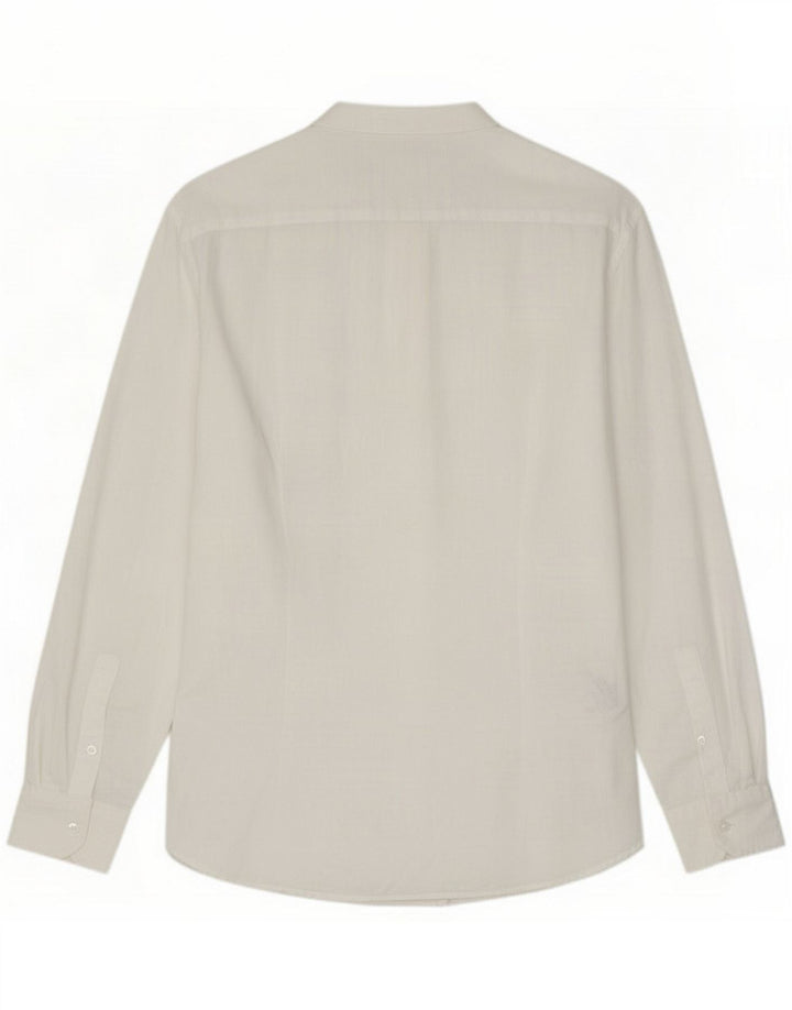 Paolo Pecora Mens Shirt Size 40 Medium White Linen