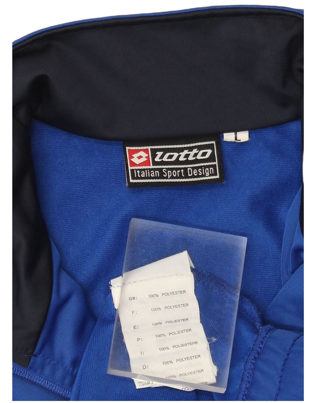 Lotto Mens Graphic Tracksuit Top Jacket Large Blue Colourblock Polyester