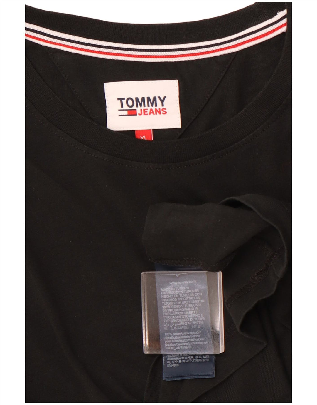 TOMMY HILFIGER Mens T-Shirt Top XL Black Cotton