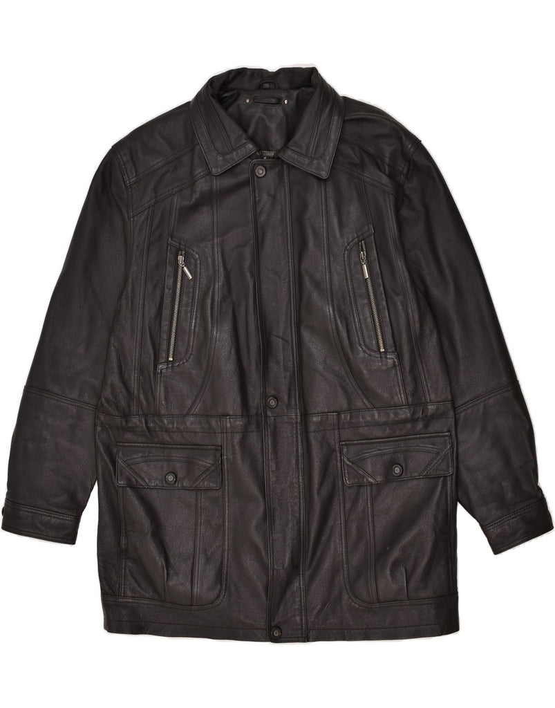 CANDA Mens Leather Coat IT 54 2XL Black Leather Vintage Canda and Second-Hand Canda from Messina Hembry 