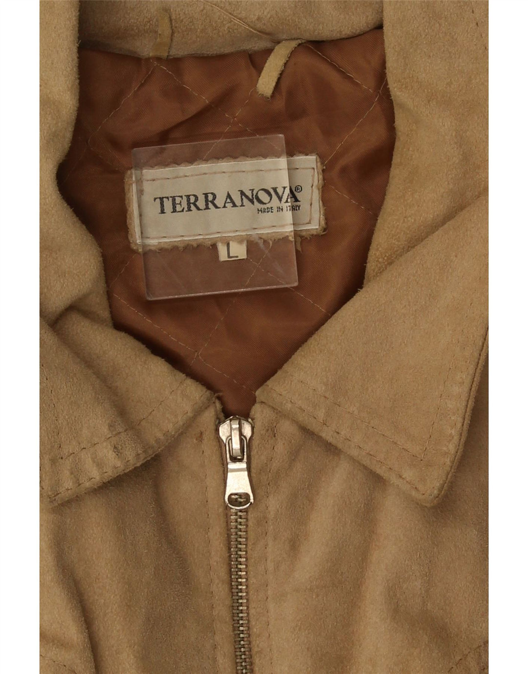 Terranova Mens Bomber Suede Jacket UK 40 Large Beige