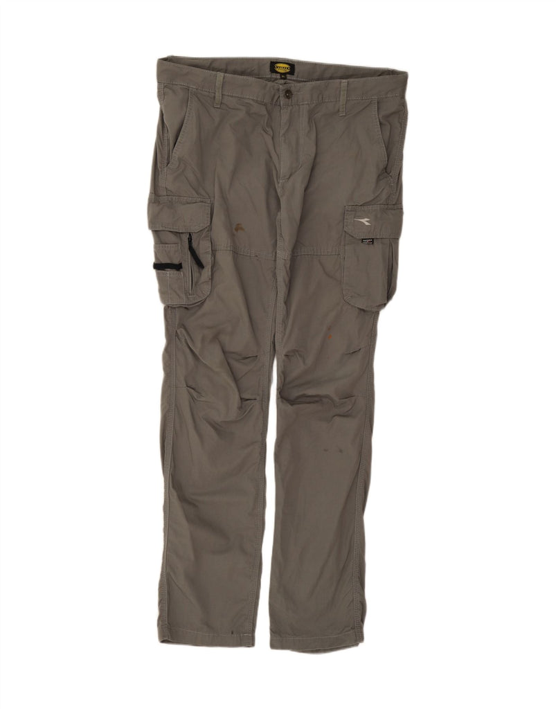 DIADORA Mens Straight Cargo Trousers XL W38 L33 Grey Cotton Vintage Diadora and Second-Hand Diadora from Messina Hembry 