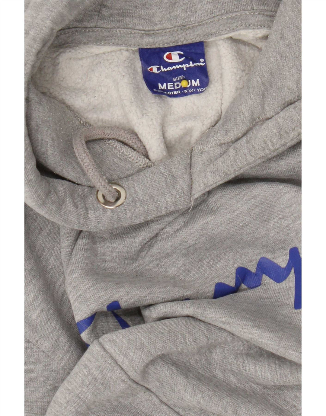 Champion Mens Graphic Hoodie Jumper Medium Grey Flecked