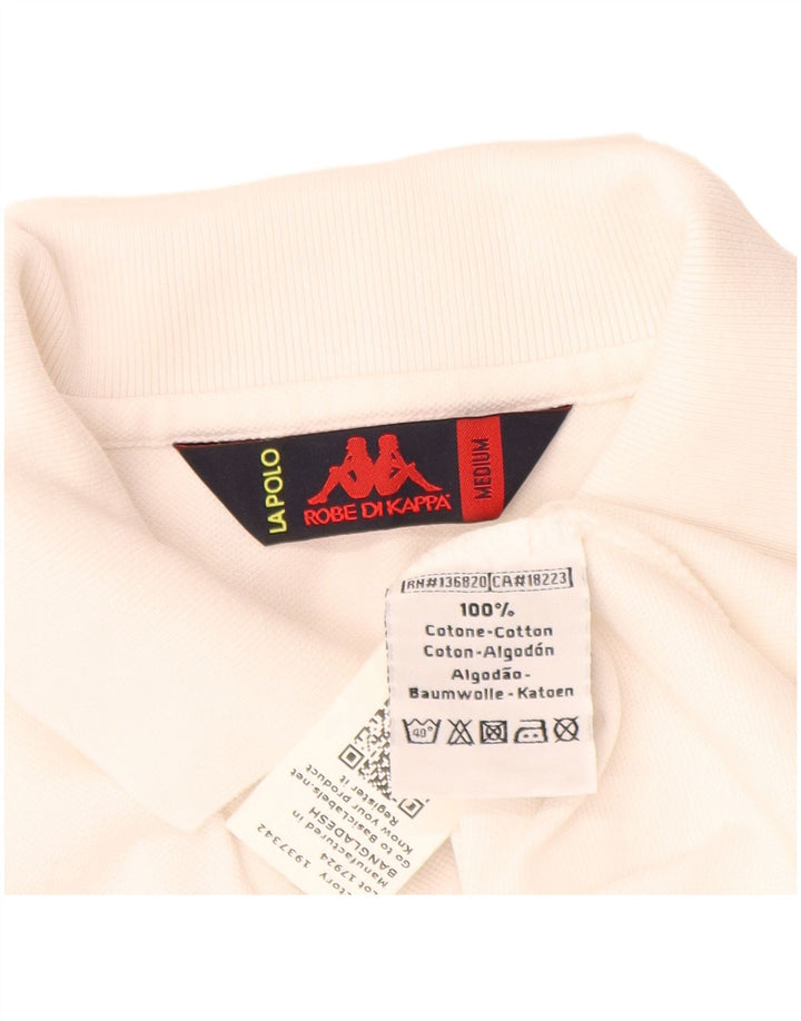 Kappa Mens Polo Shirt Medium White Cotton