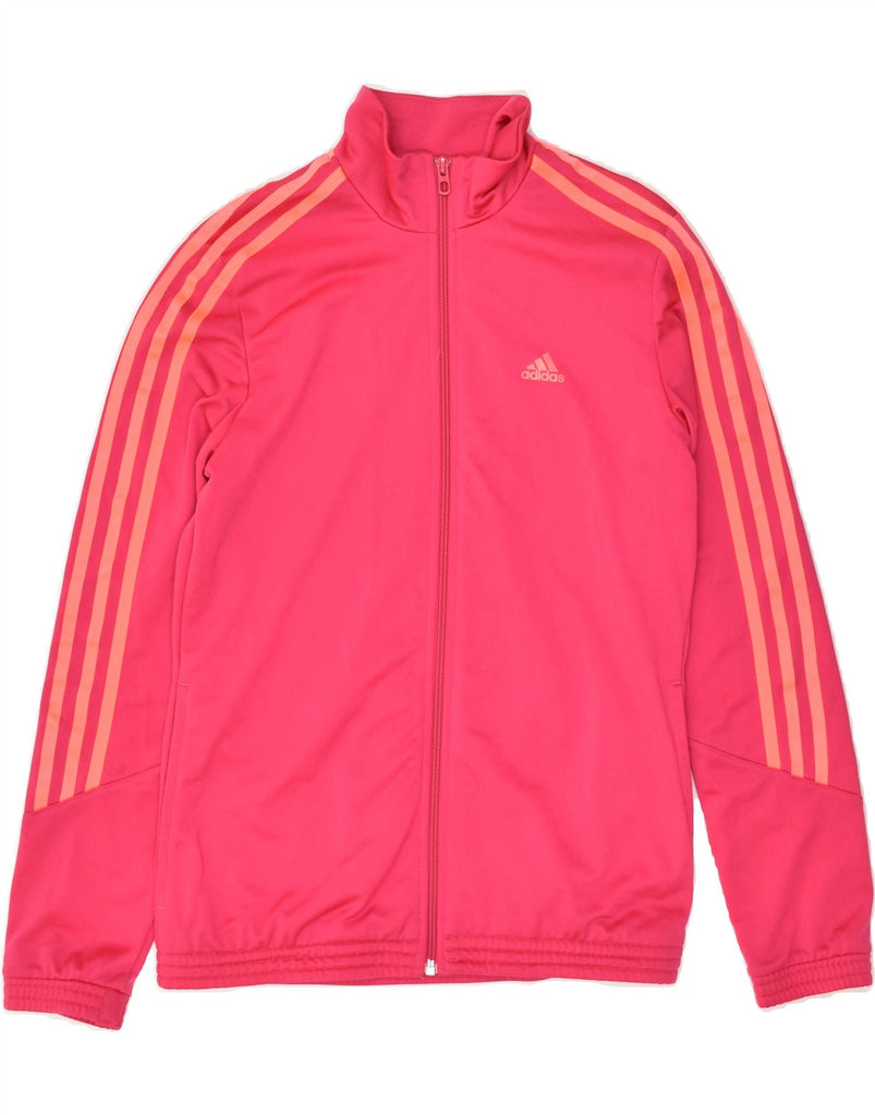 ADIDAS Girls Tracksuit Top Jacket 14-15 Years Pink Polyester | Vintage Adidas | Thrift | Second-Hand Adidas | Used Clothing | Messina Hembry 