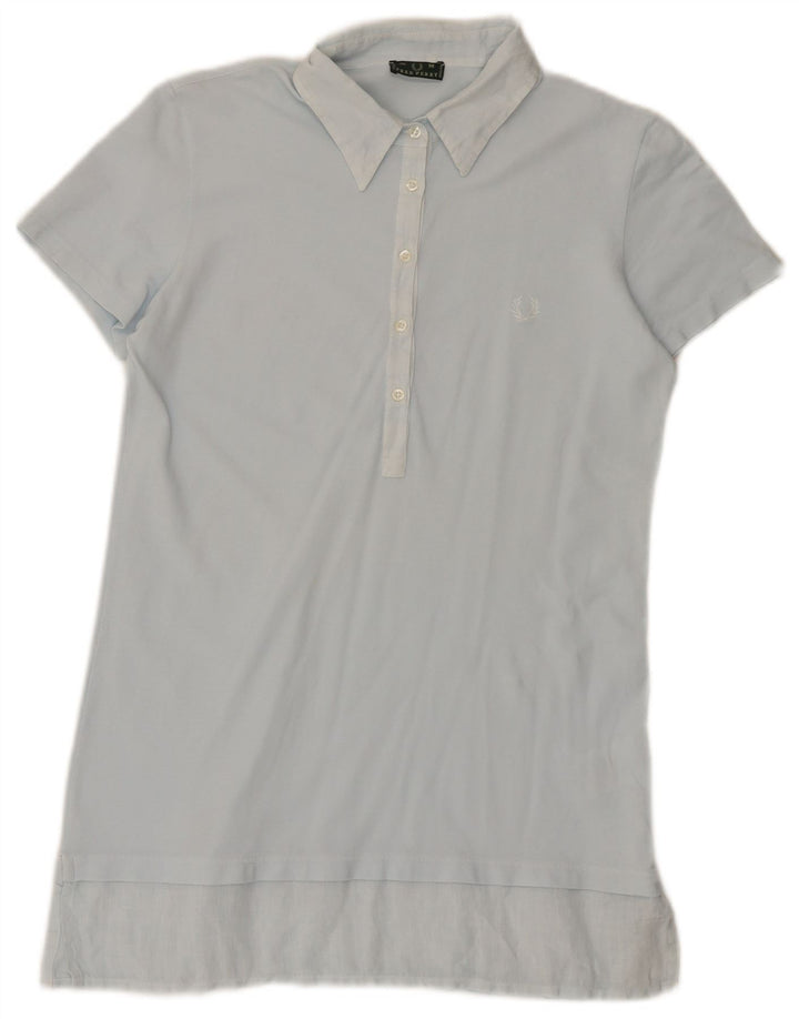 Fred Perry Womens Polo Dress UK 12 Medium Blue Cotton