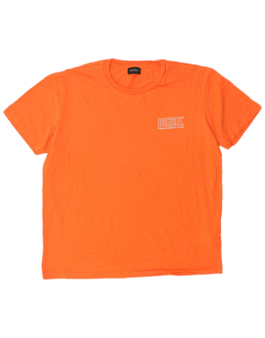 DIESEL Boys T-Shirt Top 15-16 Years Large Orange Cotton