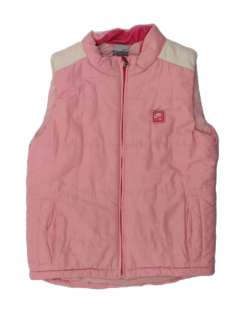 NIKE Girls Padded Gilet 6-7 Years Large  Pink Polyester | Vintage Nike | Thrift | Second-Hand Nike | Used Clothing | Messina Hembry 