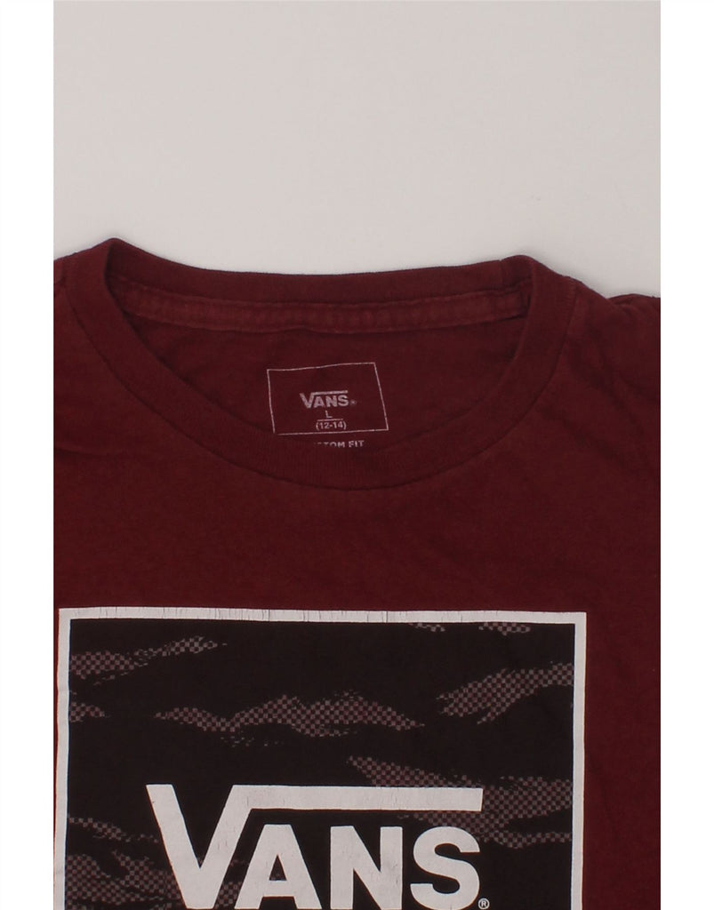 VANS Boys Custom Fit Graphic T-Shirt Top 12-13 Years Large  Burgundy | Vintage Vans | Thrift | Second-Hand Vans | Used Clothing | Messina Hembry 