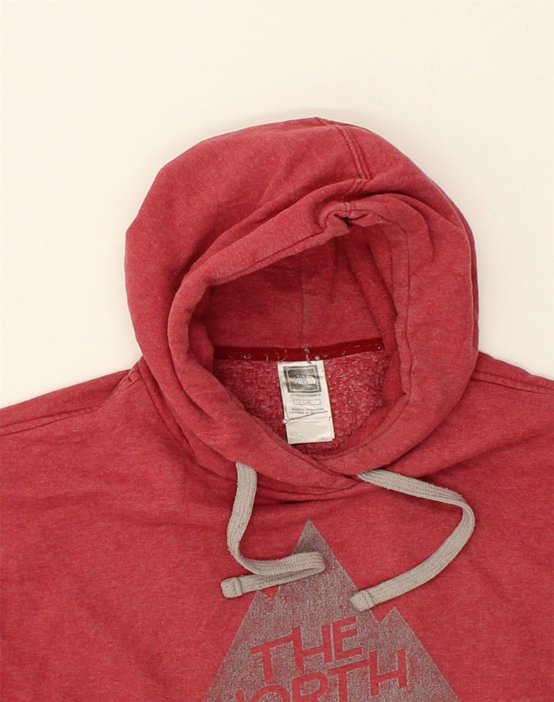 THE NORTH FACE Mens Graphic Hoodie Jumper Large Burgundy Cotton | Vintage The North Face | Thrift | Second-Hand The North Face | Used Clothing | Messina Hembry 