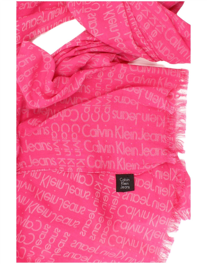Calvin Klein Jeans Womens Graphic Rectangle Scarf One Size Pink