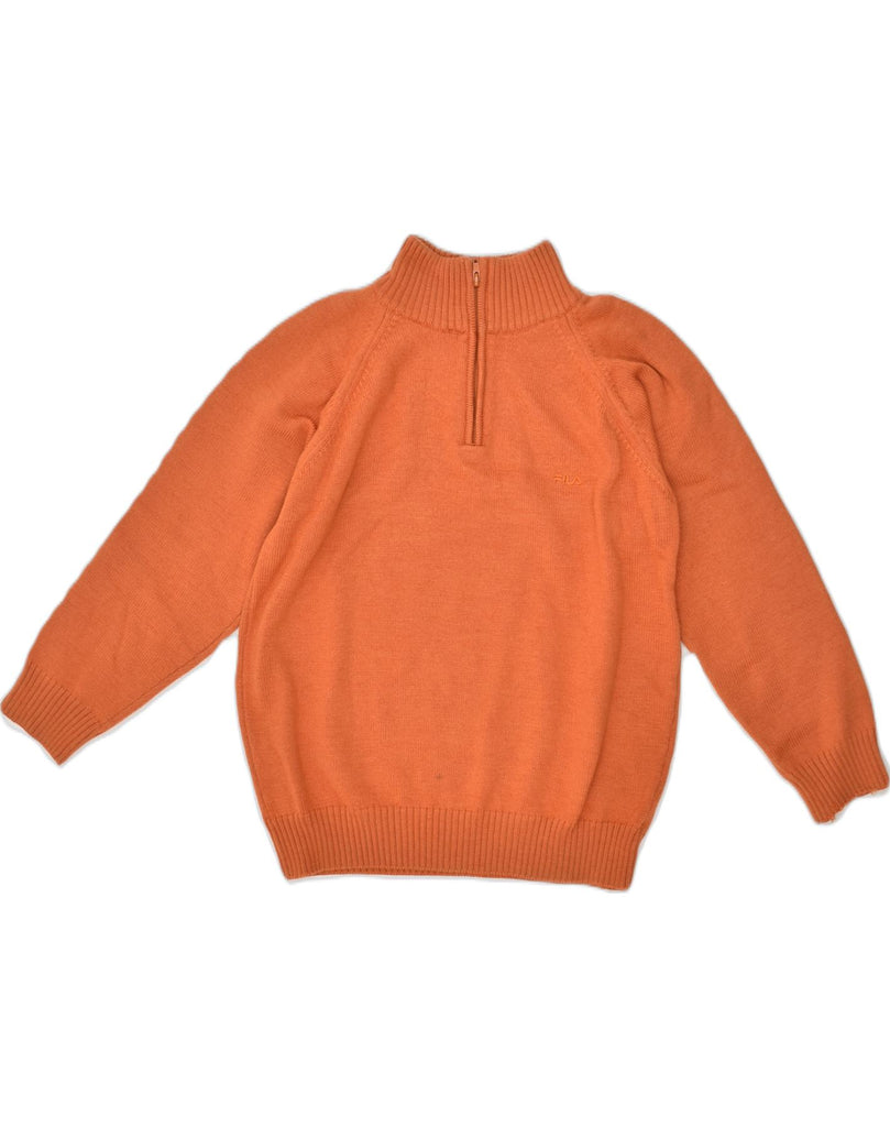 FILA Mens Zip Neck Jumper Sweater Medium Orange | Vintage Fila | Thrift | Second-Hand Fila | Used Clothing | Messina Hembry 