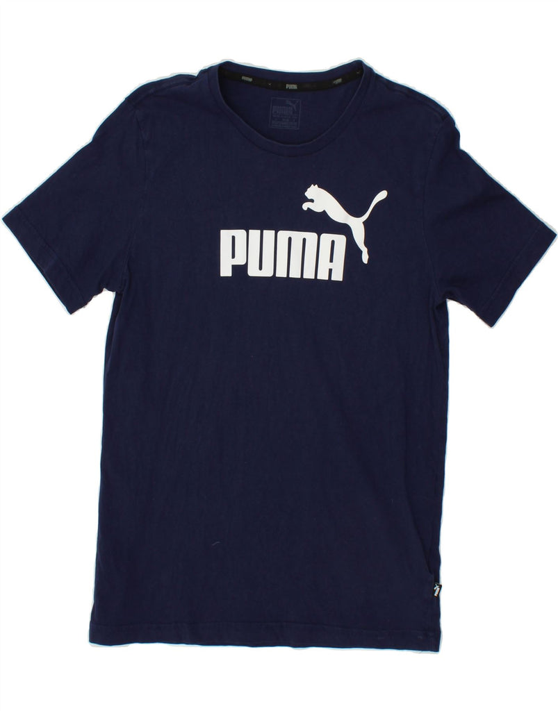 PUMA Mens Graphic T-Shirt Top Small Navy Blue Cotton | Vintage Puma | Thrift | Second-Hand Puma | Used Clothing | Messina Hembry 