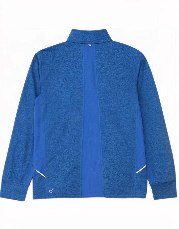 Puma Mens Zip Neck Pullover Tracksuit Top Large Blue Colourblock