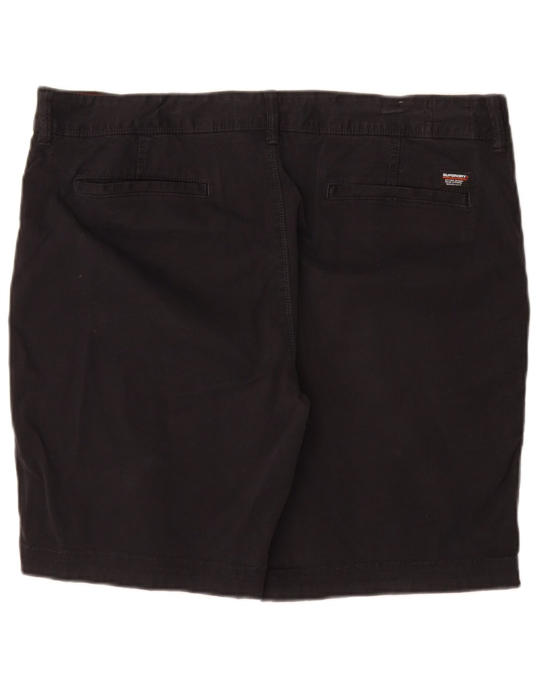 Superdry Mens Slim Chino Shorts W36 Large Black Cotton