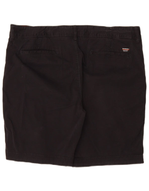 Superdry Mens Slim Chino Shorts W36 Large Black Cotton