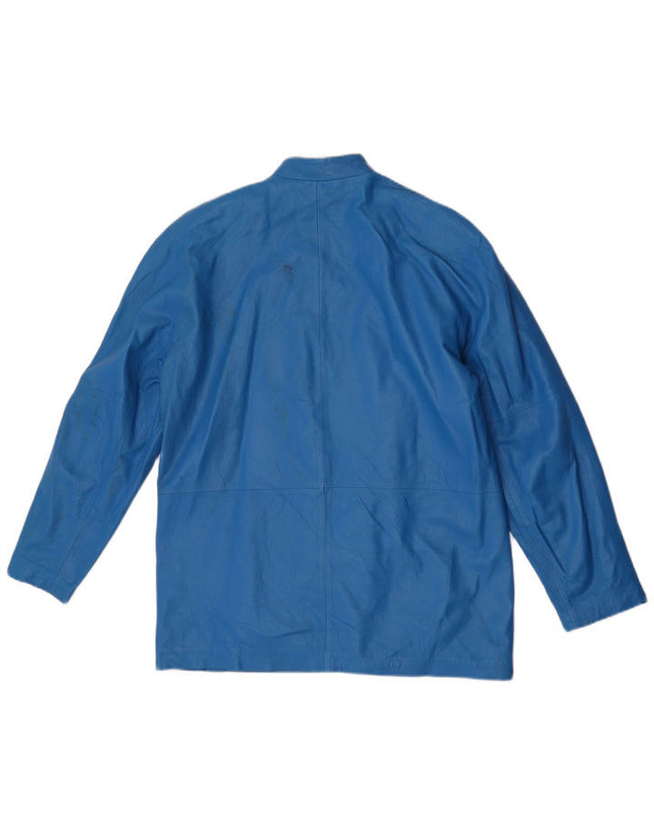 Vintage Womens Leather Jacket IT 46 Large Blue