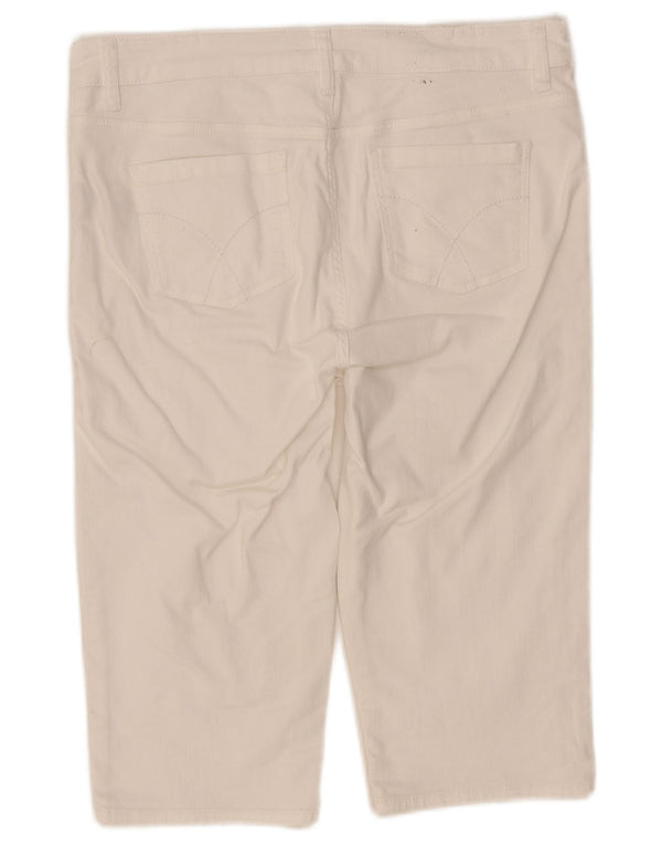 Crew Clothing Womens Denim Bermuda Shorts UK 14 Large W32 White Cotton