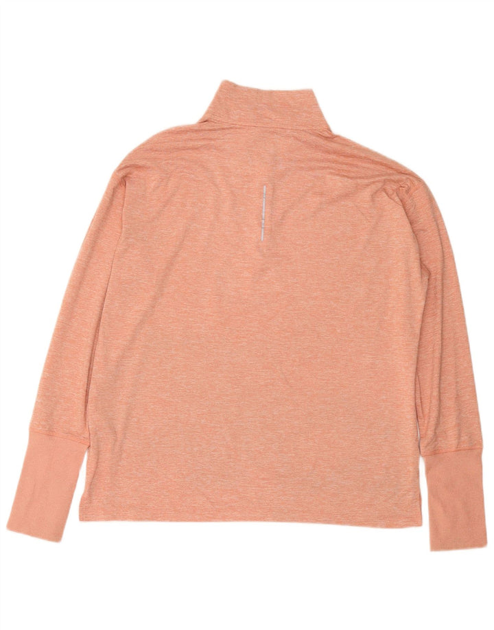 NIKE Womens Dri Fit Pullover Tracksuit Top UK 16 Large Pink Flecked