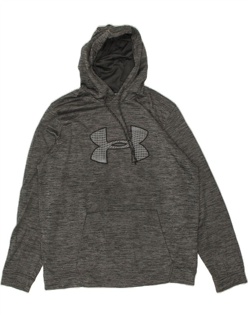 UNDER ARMOUR Mens Cold Gear Graphic Hoodie Jumper XL Grey Flecked | Vintage Under Armour | Thrift | Second-Hand Under Armour | Used Clothing | Messina Hembry 